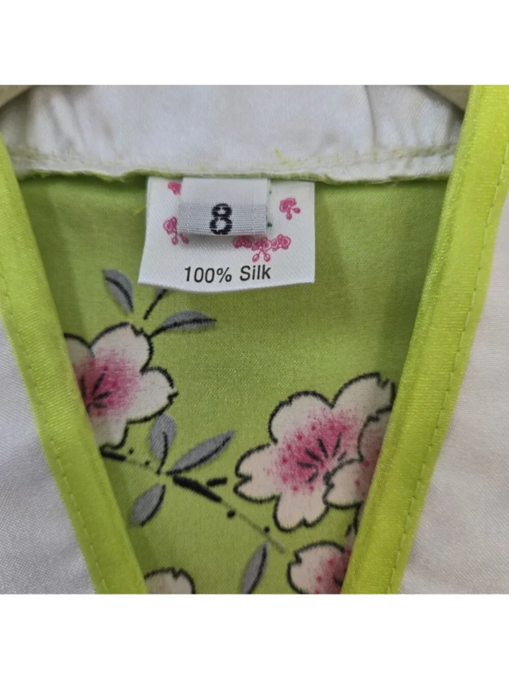 NK 100% Silk Floral Kimono Style Bubble Dress Size Girl's 8